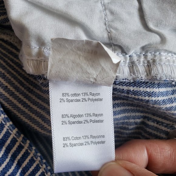 NOWADAYS Skinny Mid Rise Stretch Pinstripe Blue/White Girls Pants Size 14 - Picture 16 of 16